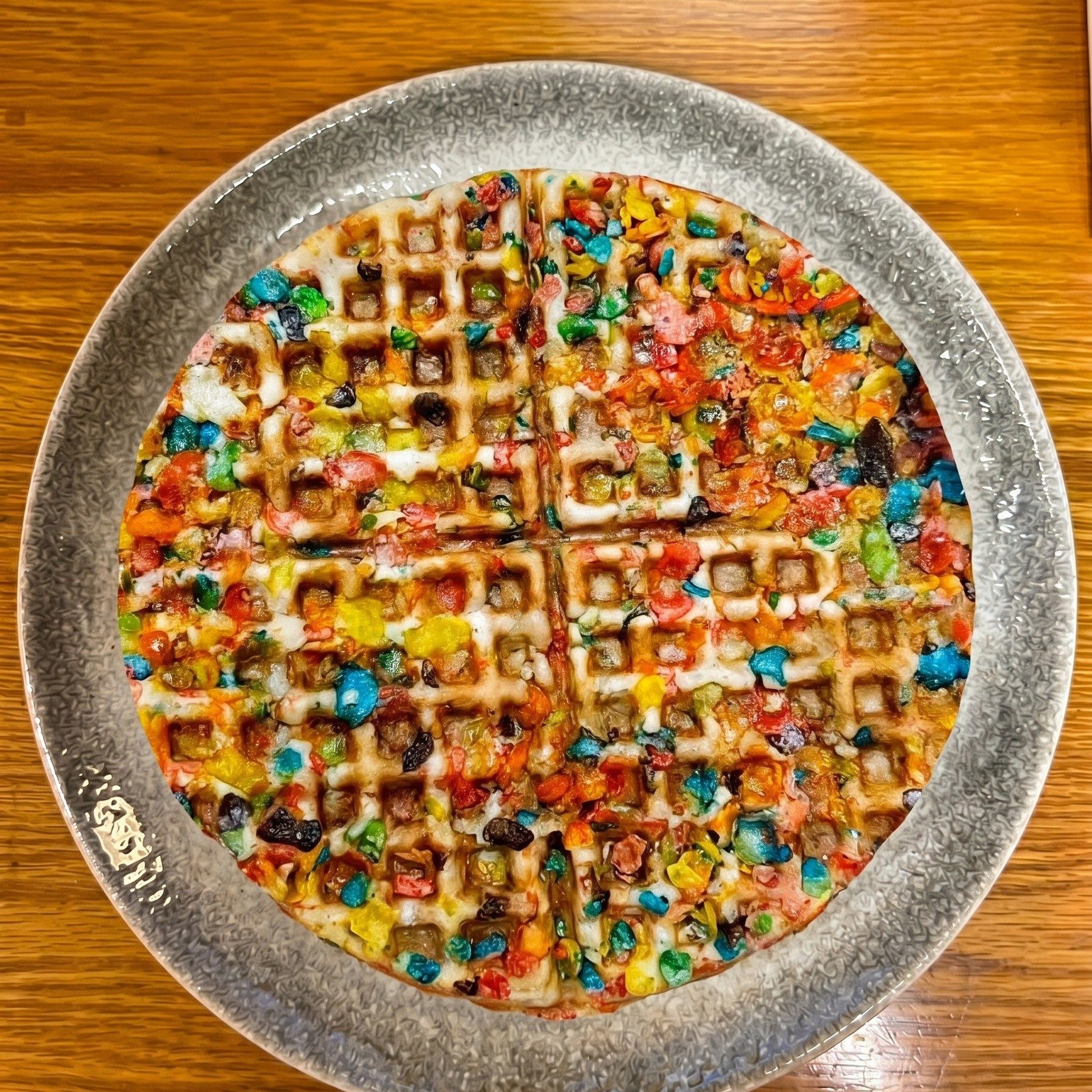 Fruity Pebble Waffle.