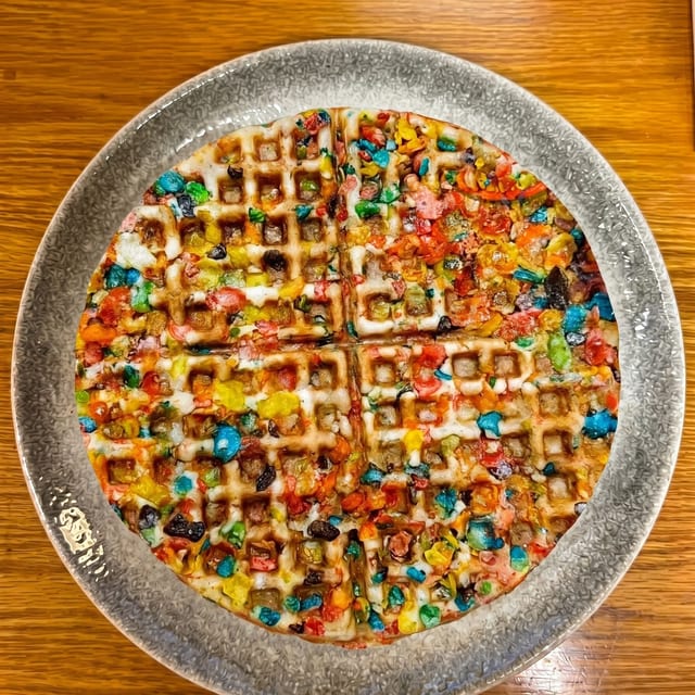 Fruity Pebble Waffle.